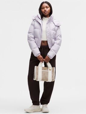 NWT Lululemon Boxy Mini Tote Bag Faux Shearling Trims